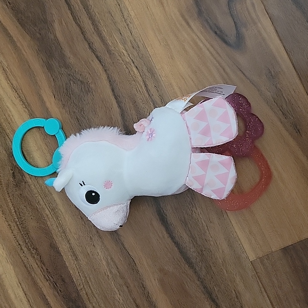 Super soft magical unicorns baby toy rattle clip on lovey lovie toy stroller